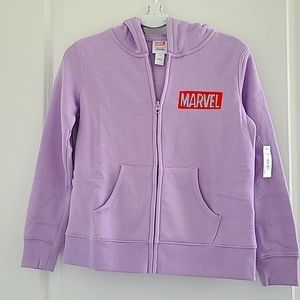 Marvel zip up hoodie purple girl size L